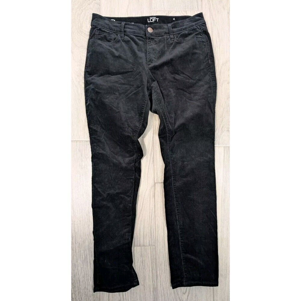 Ann Taylor LOFT Modern Skinny Corduroy Pants Black Women's Size 8 P Casual 102